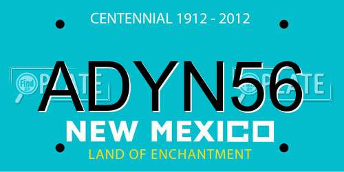 ADYN56 New Mexico License Plate