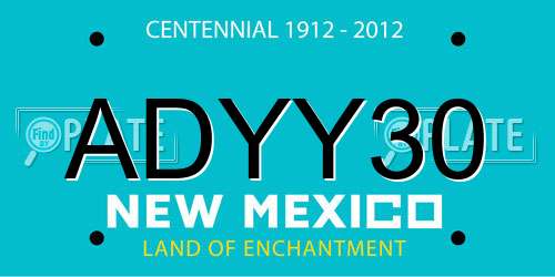 ADYY30 New Mexico License Plate