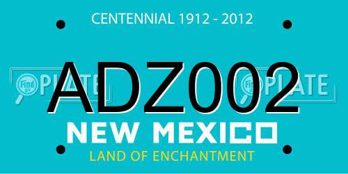 ADZ002 New Mexico License Plate