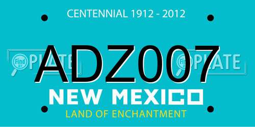 ADZ007 New Mexico License Plate