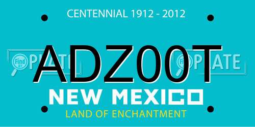 ADZ00T New Mexico License Plate