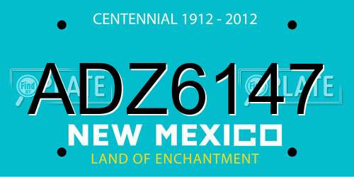 ADZ6147 New Mexico License Plate