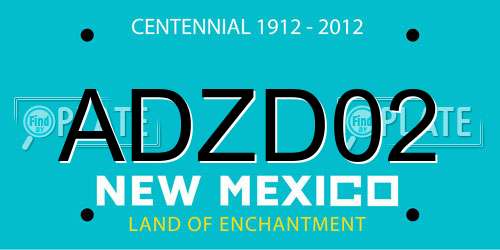 ADZD02 New Mexico License Plate