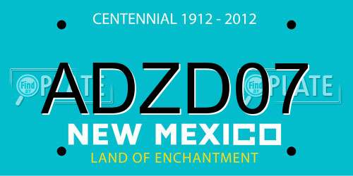 ADZD07 New Mexico License Plate