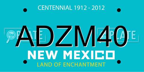 ADZM40 New Mexico License Plate