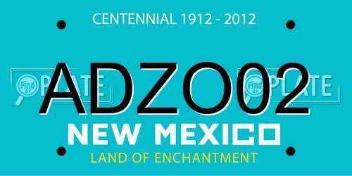 ADZO02 New Mexico License Plate