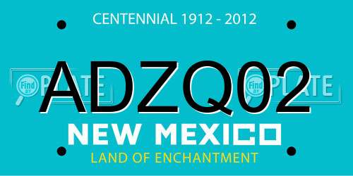 ADZQ02 New Mexico License Plate