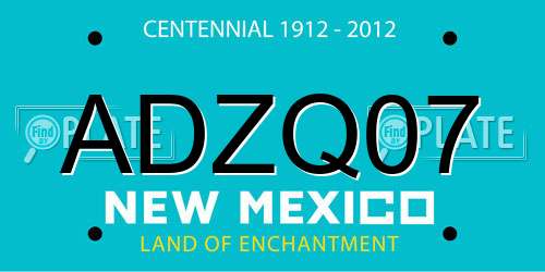 ADZQ07 New Mexico License Plate