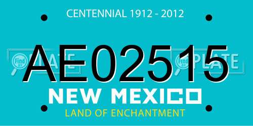 AE02515 New Mexico License Plate
