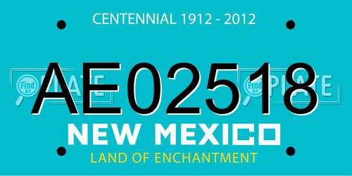 AE02518 New Mexico License Plate