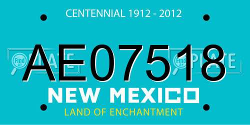 AE07518 New Mexico License Plate