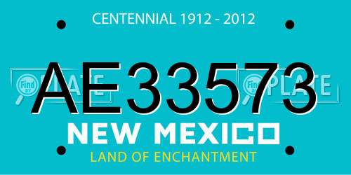 AE33573 New Mexico License Plate