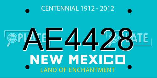 AE4428 New Mexico License Plate