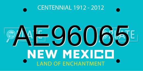 AE96065 New Mexico License Plate
