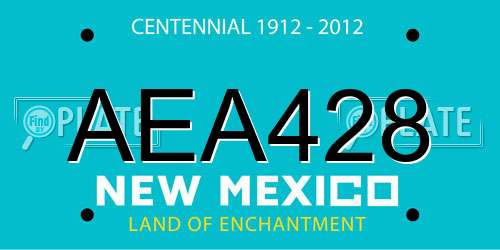 AEA428 New Mexico License Plate