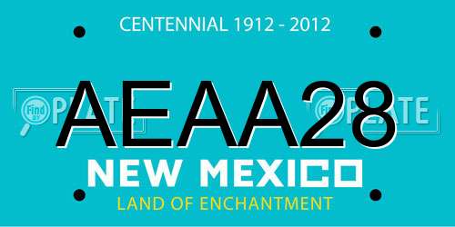 AEAA28 New Mexico License Plate