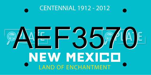AEF3570 New Mexico License Plate