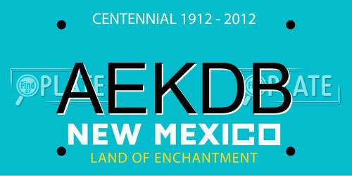 AEKDB New Mexico License Plate