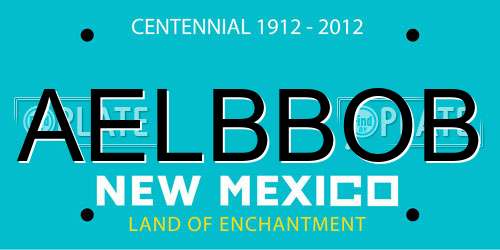 AELBBOB New Mexico License Plate