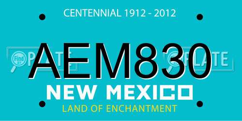 AEM830 New Mexico License Plate
