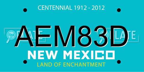 AEM83D New Mexico License Plate