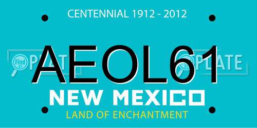 AEOL61 New Mexico License Plate