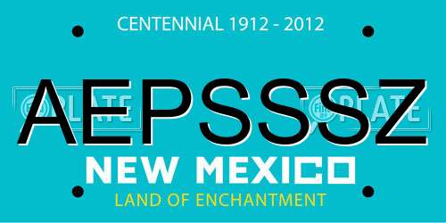 AEPSSSZ New Mexico License Plate