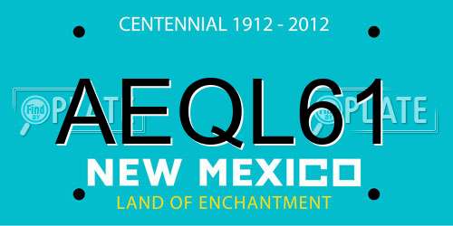 AEQL61 New Mexico License Plate