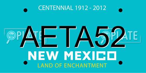 AETA52 New Mexico License Plate