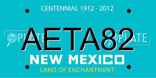 AETA82 New Mexico License Plate