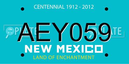 AEY059 New Mexico License Plate