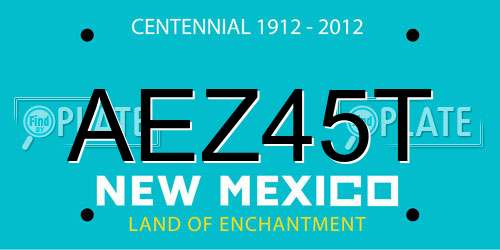 AEZ45T New Mexico License Plate