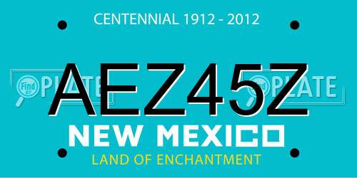 AEZ45Z New Mexico License Plate