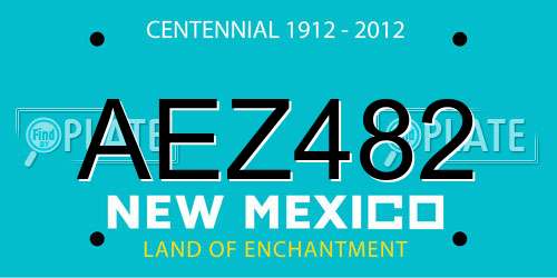 AEZ482 New Mexico License Plate
