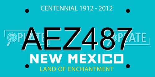 AEZ487 New Mexico License Plate