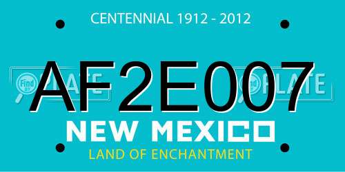 AF2E007 New Mexico License Plate