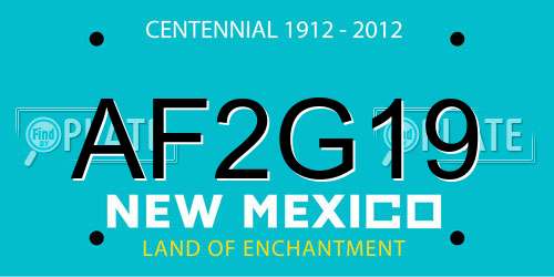 AF2G19 New Mexico License Plate