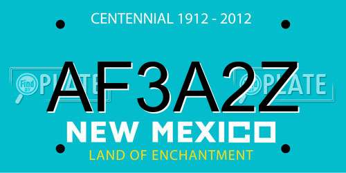 AF3A2Z New Mexico License Plate