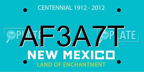 AF3A7T New Mexico License Plate