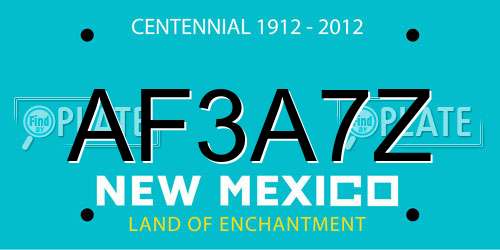 AF3A7Z New Mexico License Plate