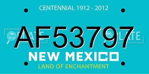 AF53797 New Mexico License Plate