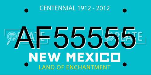 AF55555 New Mexico License Plate