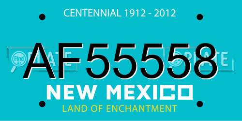 AF55558 New Mexico License Plate