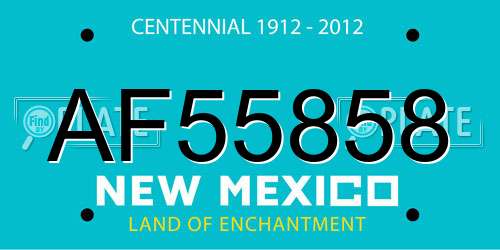 AF55858 New Mexico License Plate