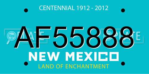 AF55888 New Mexico License Plate
