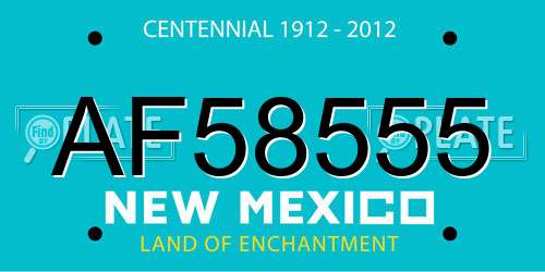 AF58555 New Mexico License Plate