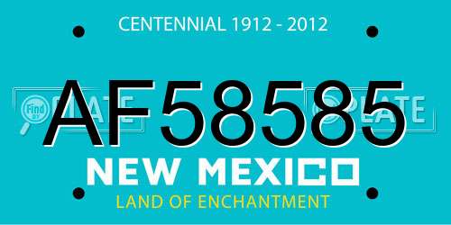 AF58585 New Mexico License Plate