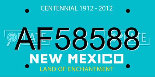 AF58588 New Mexico License Plate