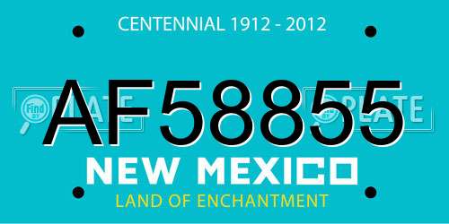 AF58855 New Mexico License Plate