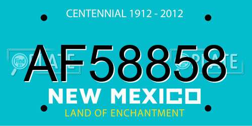 AF58858 New Mexico License Plate
